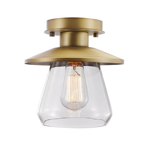 Nate 1-Light Brass Semi-Flush Mount