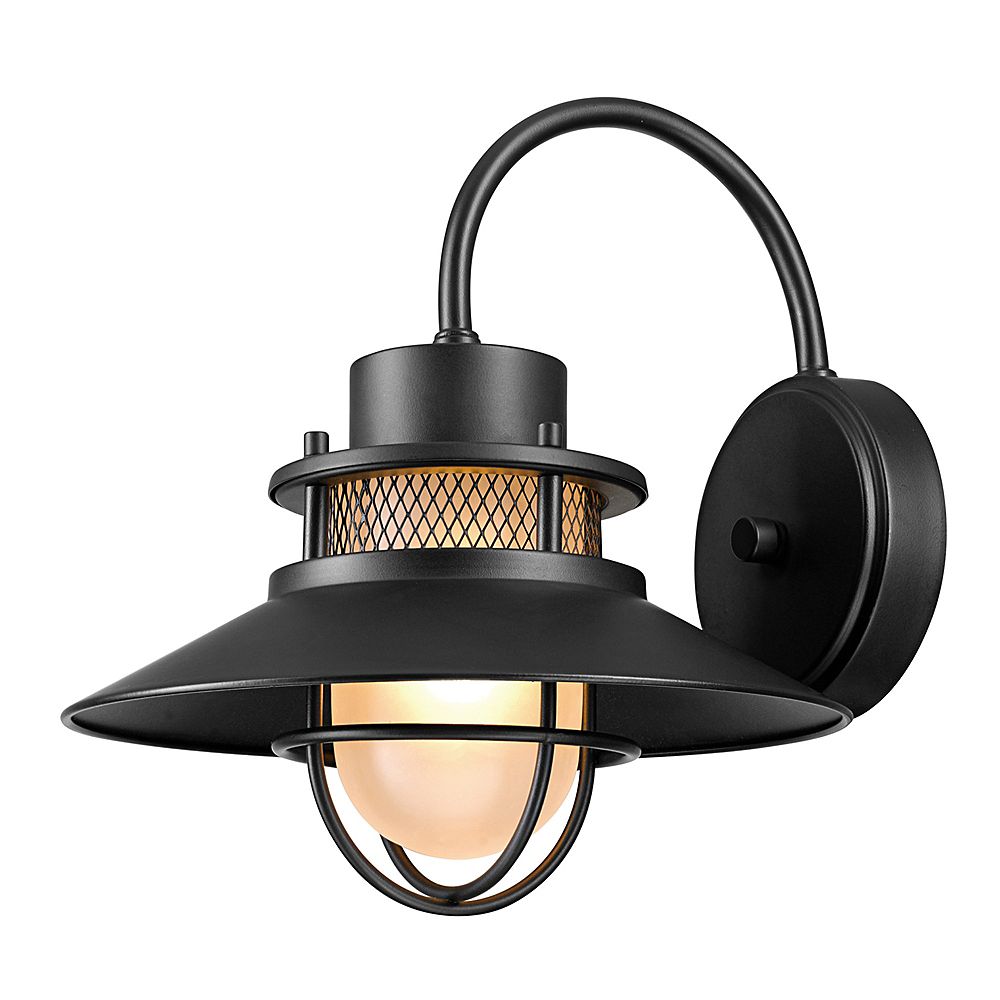 Globe Electric Liam 1Light Outdoor Wall Sconce in Matte Black The Home Depot Canada