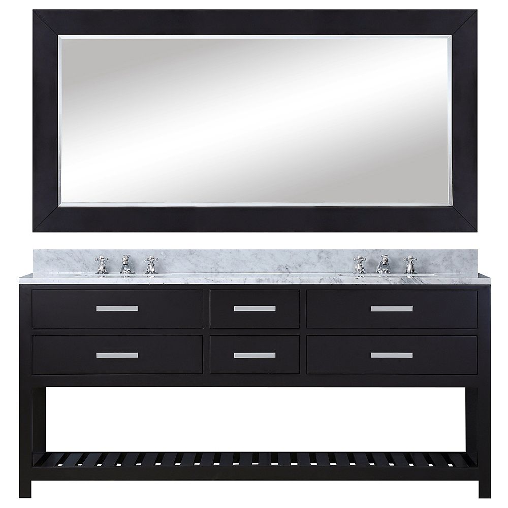 Water Creation Madalyn 72 Inch W Vanity In Espresso With Marble Top In Carrara White And M The Home Depot Canada