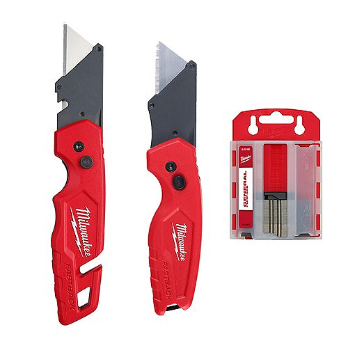 FASTBACK and FASTBACK Compact Flip Utility Knife w/ 50 Blades