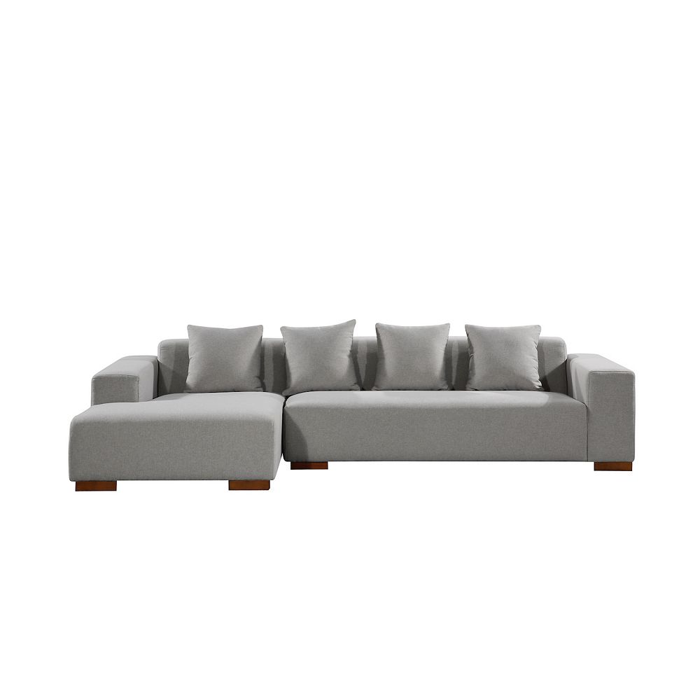 Velago Lyon Light Grey Left-Facing Sectional Sofa | The Home Depot Canada