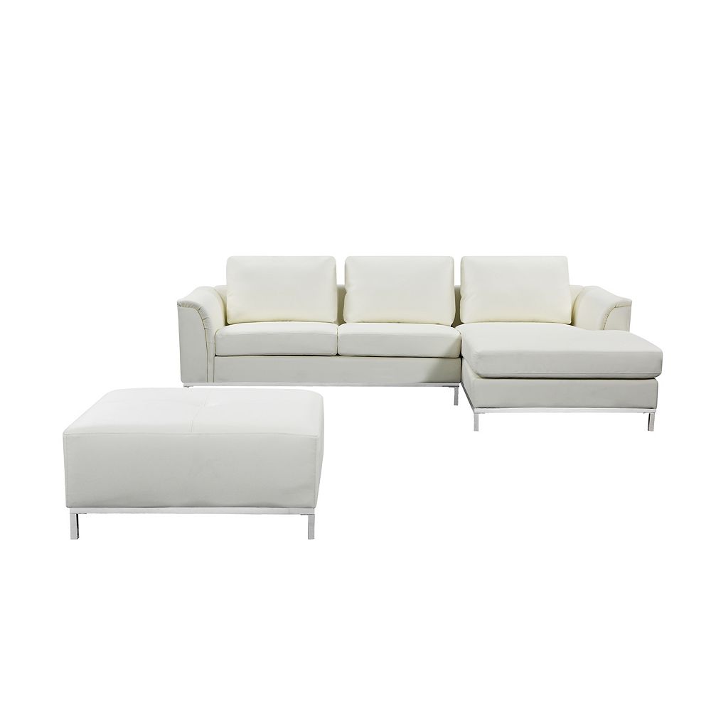 Facing Leather Sectional Sofa, Cream Sectional Sofa Modern