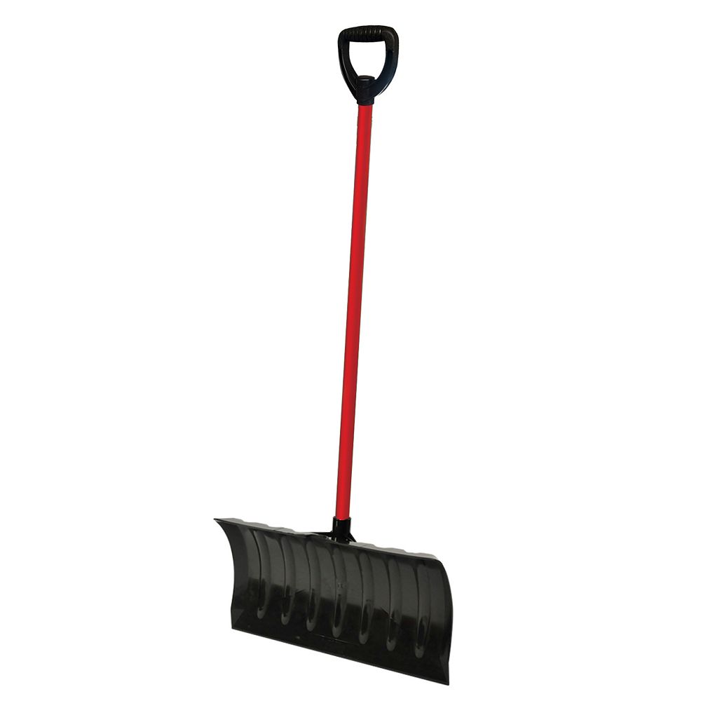 HDG Infinity Snow Pusher 21inch Show Shovel with Steel Shaft in Red