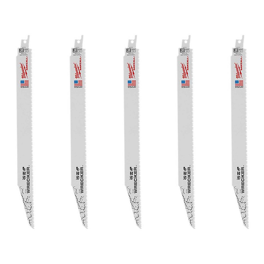 Milwaukee Tool 12 in. 7/11 TPI WRECKER Demolition MultiMaterial Cutting SAWZALL Reciproca