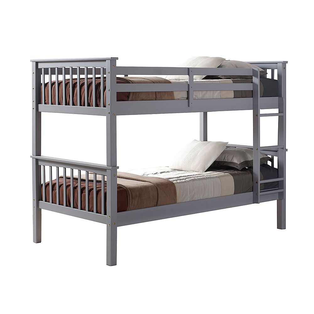 Welwick Designs Solid Wood Twin over Twin Mission Design Bunk Bed in ...