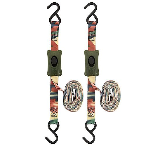 KEEPER Tie-Down 1 inchx 10 ft. CamBuckle, 400 LBS Working Load Limit, Woodland Camo 2 PK