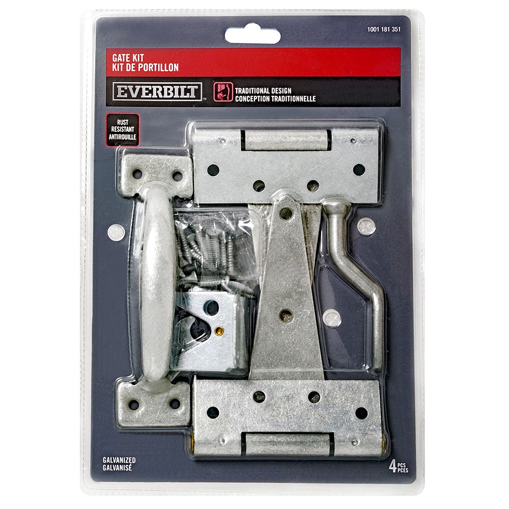 EVERBILT Everbilt Traditional Design Gate Kit, Galvanized, 4pcs The