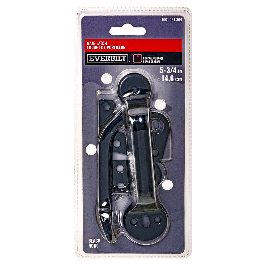EVERBILT Everbilt 53/4in Gate Thumb Latch, Black, 1pc The Home