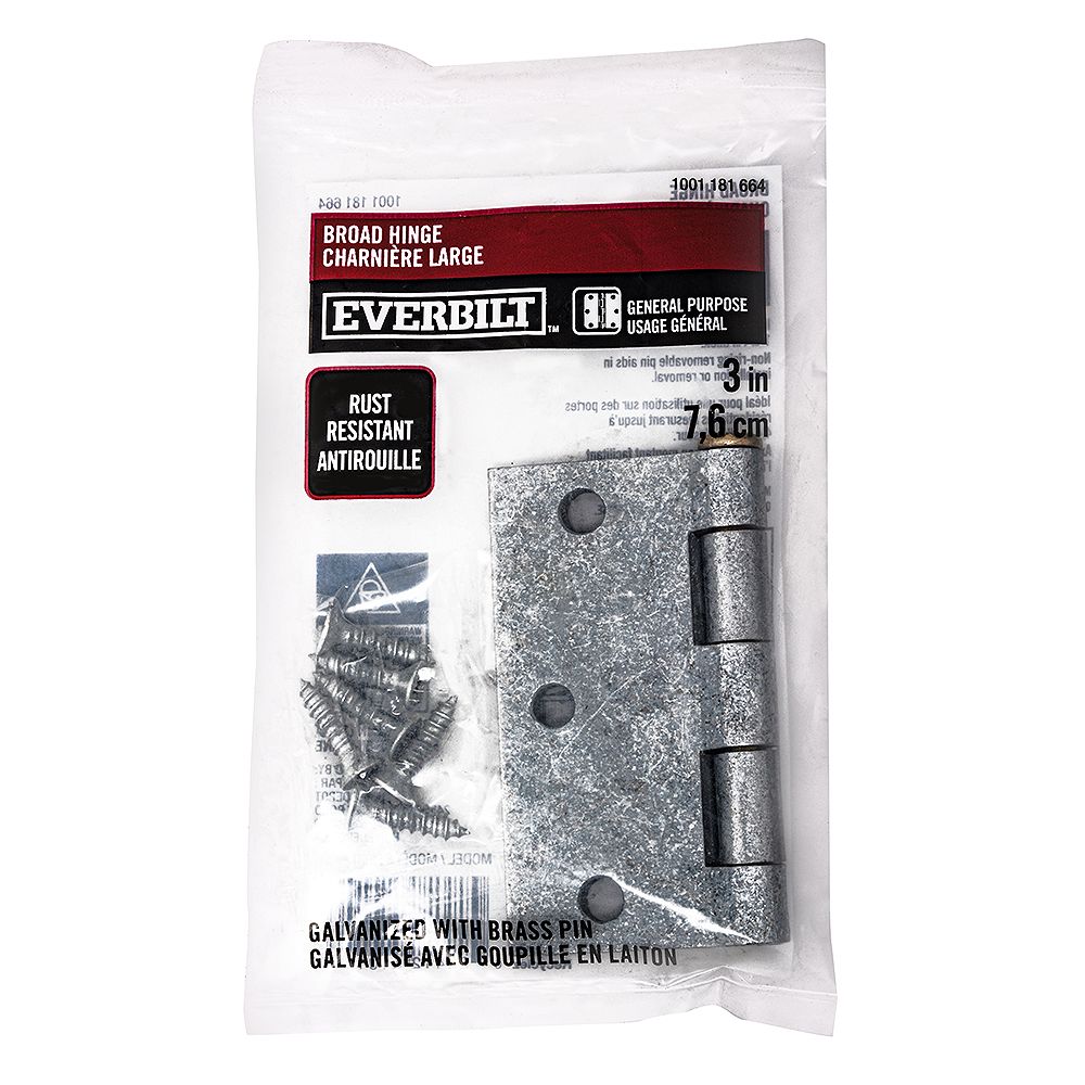 EVERBILT Everbilt 3in Utility Broad Hinge with Removable Brass Pin