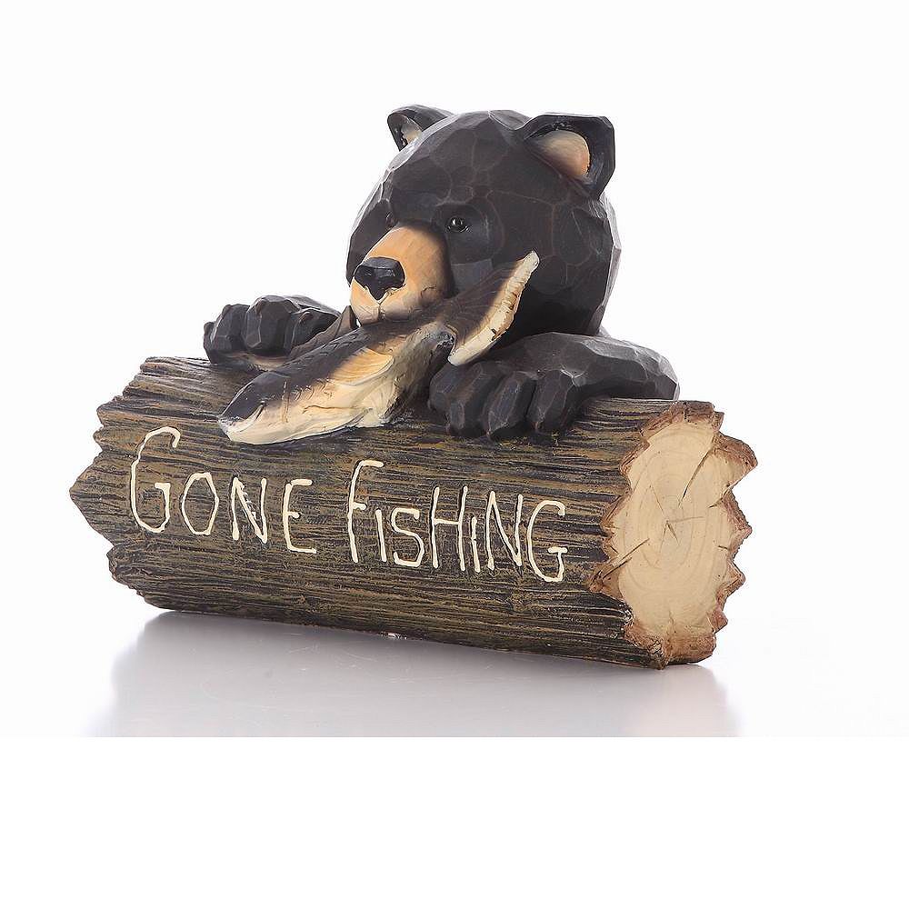 HiLine Gift Bear with Gone Fishing Statue The Home Depot Canada