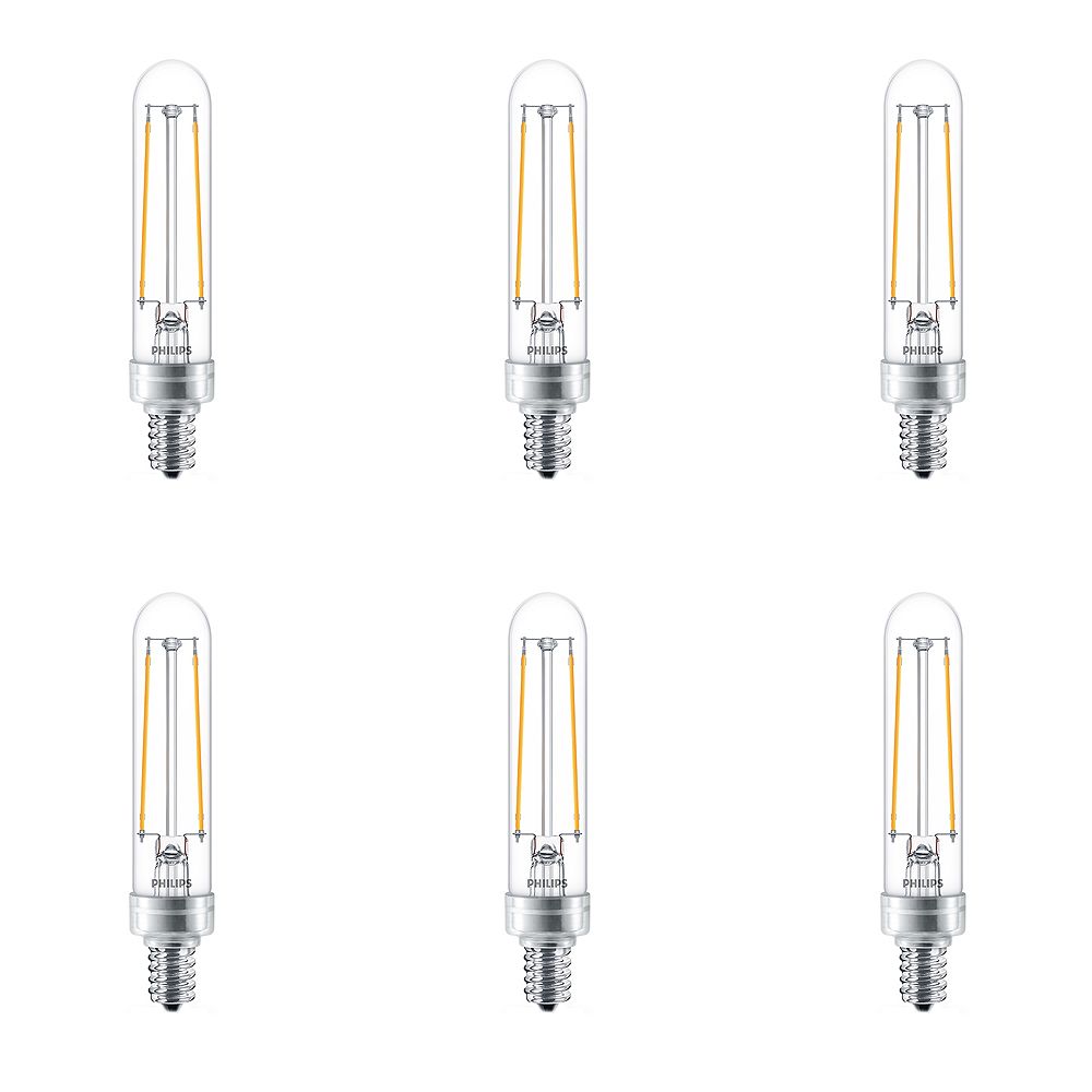 Philips 20W Equivalent Glass Soft White (2700K) T6 Filament LED Light ...