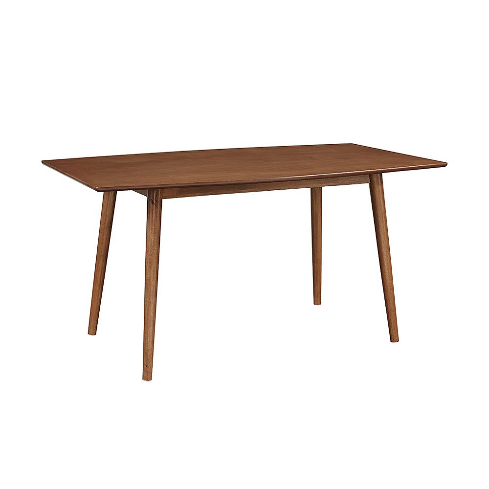 Welwick Designs 6 Person Mid Century Modern Hairpin Dining Table Brown The Home Depot Canada