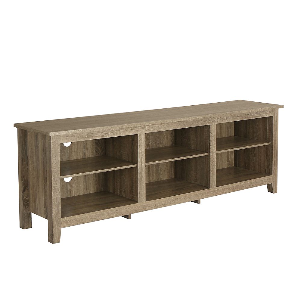 Welwick Designs Minimal Farmhouse Tv Stand For Tv S Up To 78 Inch Driftwood The Home Depot Canada