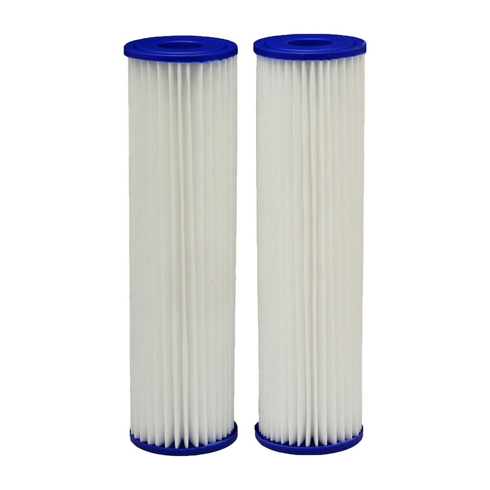 EcoPure Pleated Universal Replacement Water Filters, 2.5 inch x 10 inch