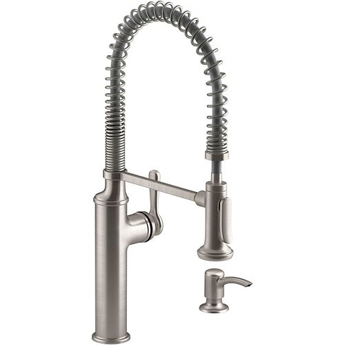 Sous Pro-Style Single-Handle Pull-Down Sprayer Kitchen Faucet in Vibrant Stainless