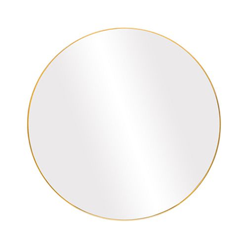 Infinity Round 28-inch Wall-Mounted Mirror in Satin Gold