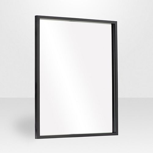 Urban Rectangle 30-inch x 40-inch Wall-Mounted Mirror in Black Satin