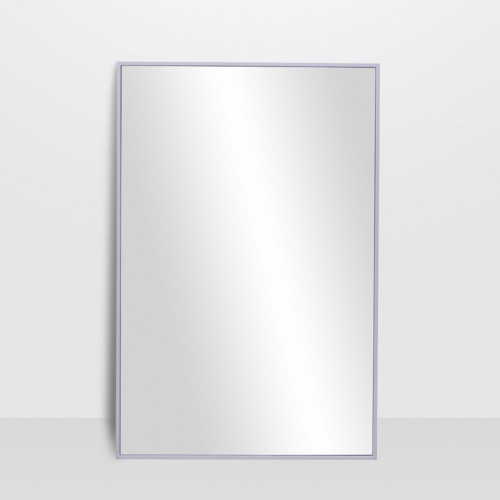 The Tangerine Mirror Company Infinity Satin White Vanity Mirror The Home Depot Canada