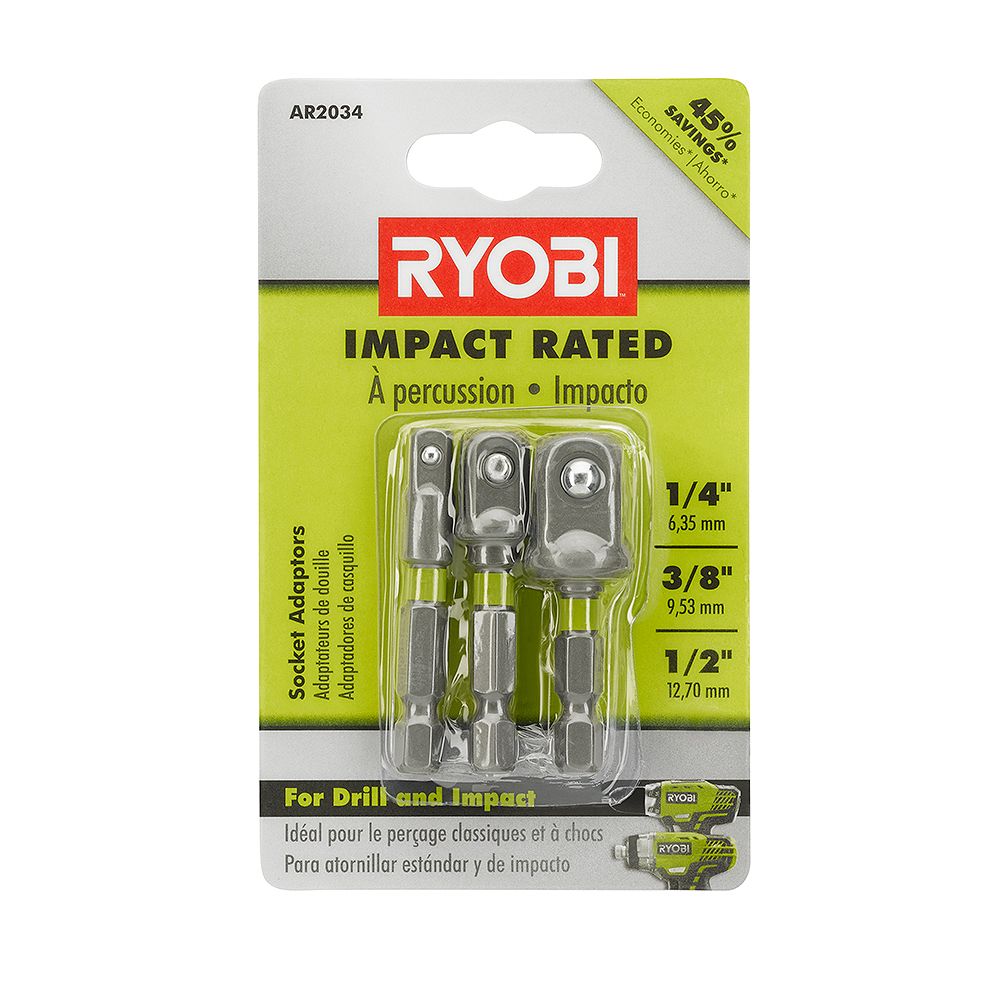 RYOBI Impact Rated Socket Adaptor Set (3Piece) The Home Depot Canada