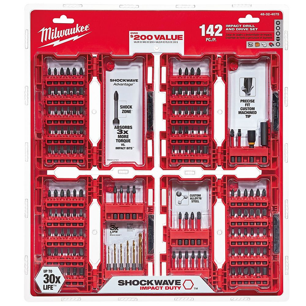 Milwaukee Tool Shockwave Impact Duty Drill and Drive Bit Set (142Piece) The Home Depot Canada