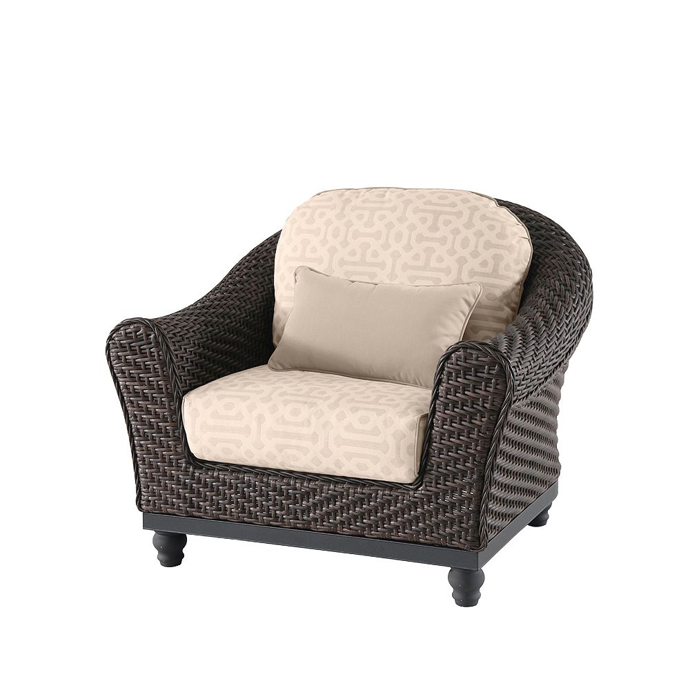 Home Decorators Collection Camden Wicker Patio Lounge Chair in Dark