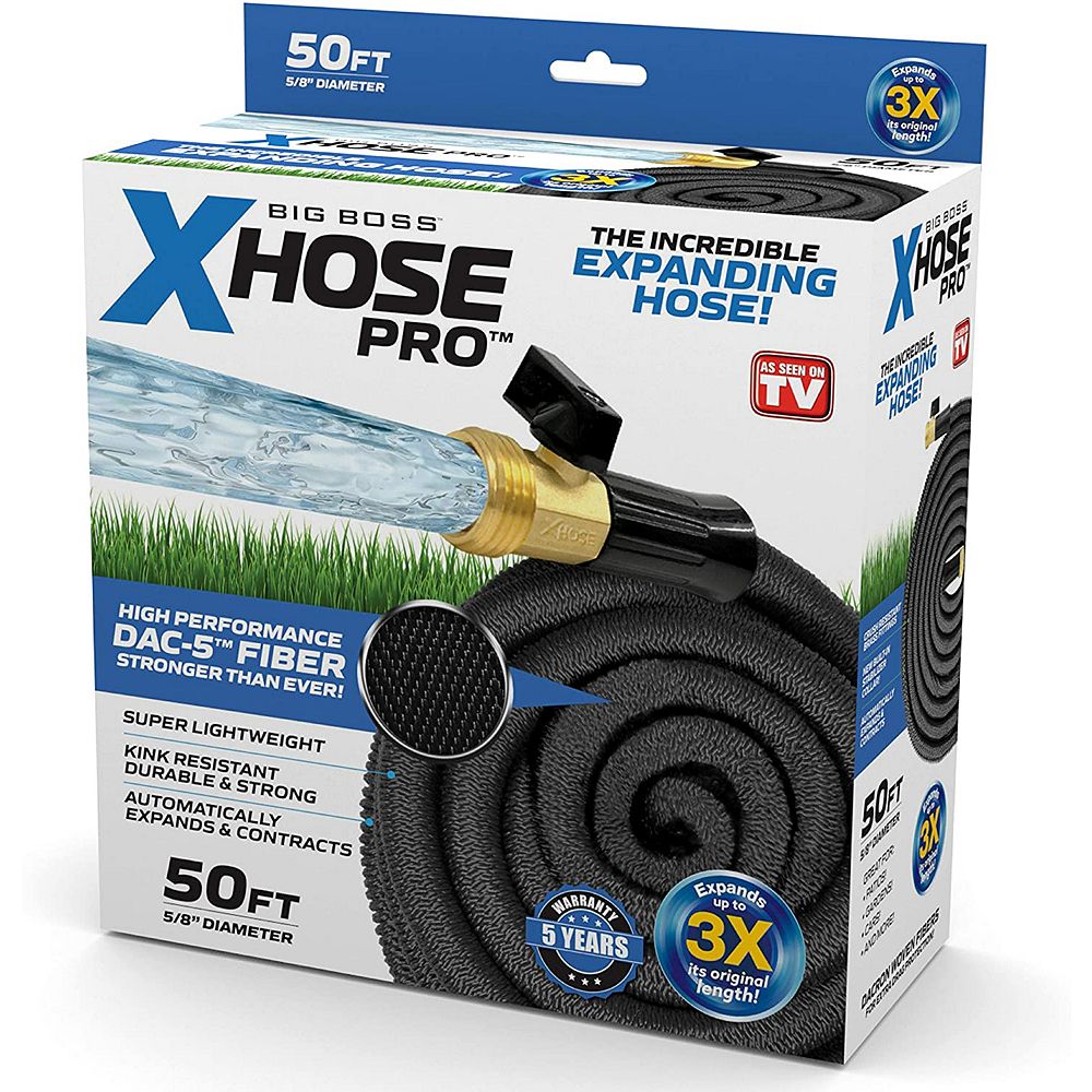 Xhose Pro 5 8 Inch Dia X 50 Ft Dac 5 High Performance Lightweight Expandable Garden Hose The Home Depot Canada