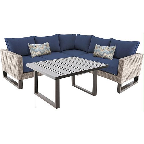 Hampton Bay Blue Patio Sectional Sets Patio Sets The Home Depot Canada