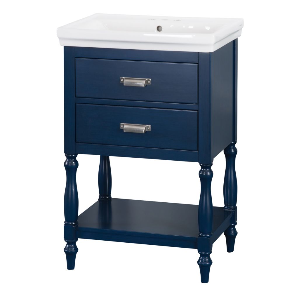 Foremost Cherie 24 Inch Vanity Combo In Royal Blue The Home Depot Canada   P 1001184958 