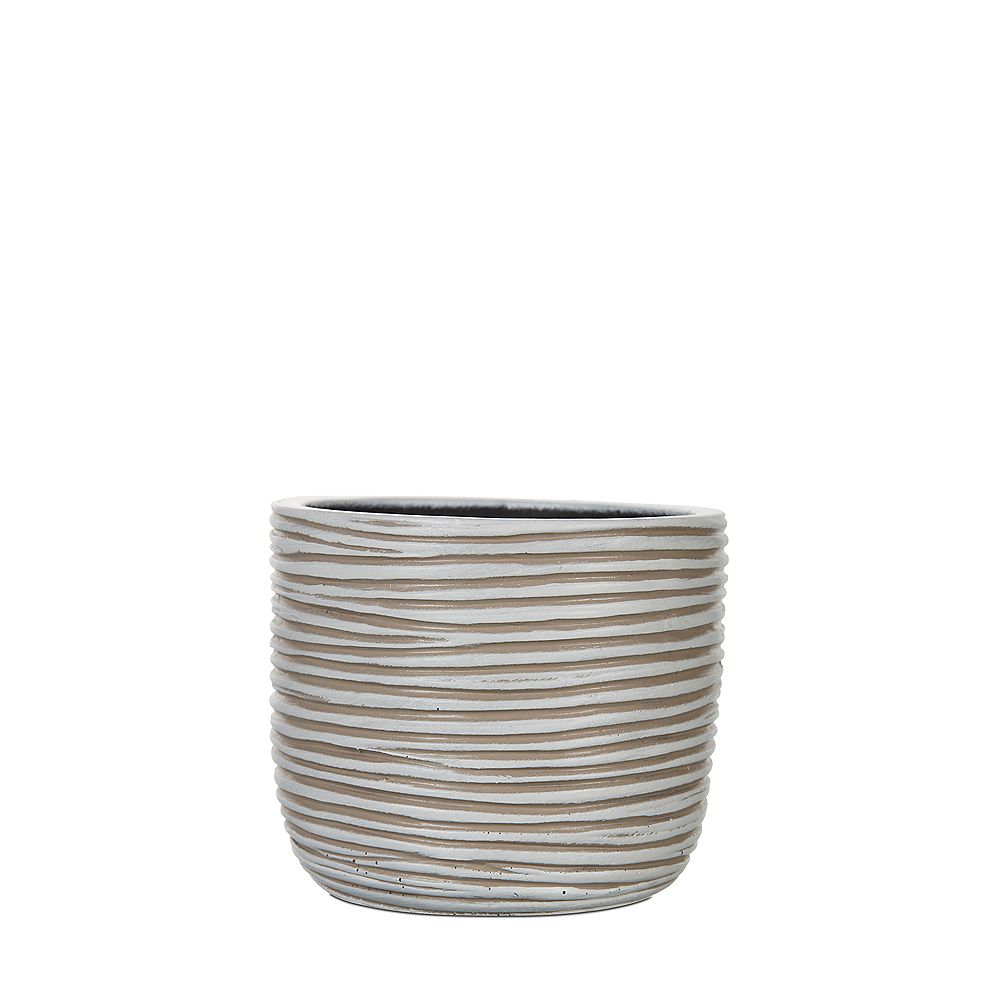 Home Decorators Collection Ivory Ribbed Egg Shaped Planter The Home Depot Canada