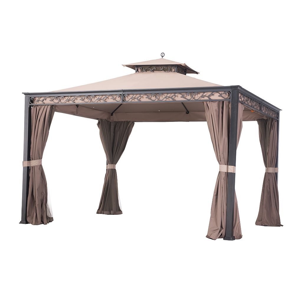 Sunjoy Bryan 10x12 Soft Top Gazebo The Home Depot Canada