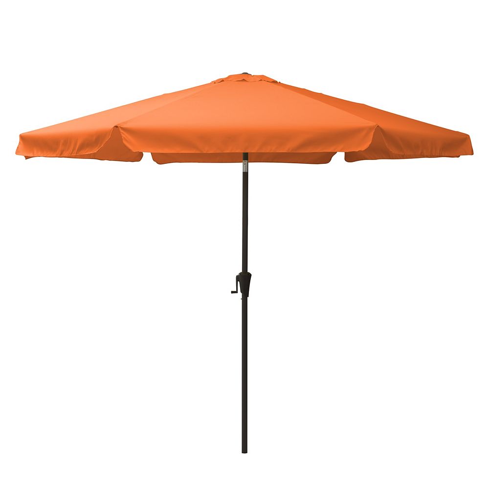 Corliving 10 Ft Round Tilting Orange Patio Umbrella The Home Depot Canada