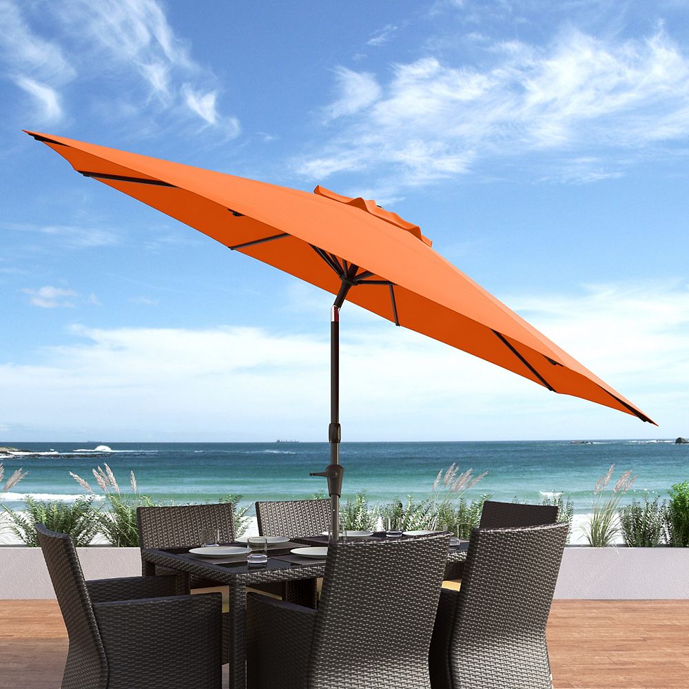 Corliving 10 Ft Uv And Wind Resistant Tilting Orange Patio Umbrella The Home Depot Canada