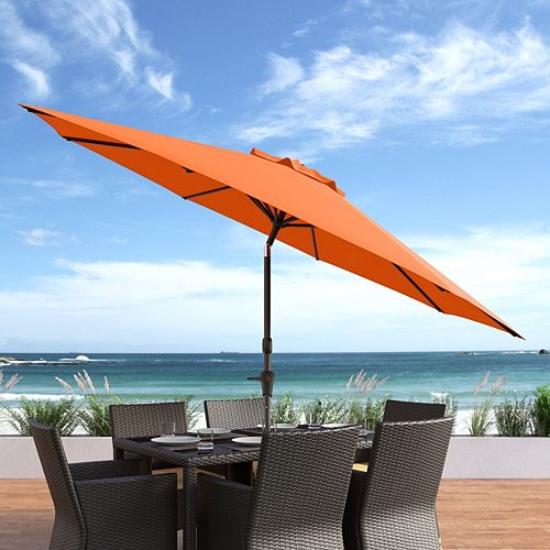 10 ft. UV and Wind Resistant Tilting Orange Patio Umbrella