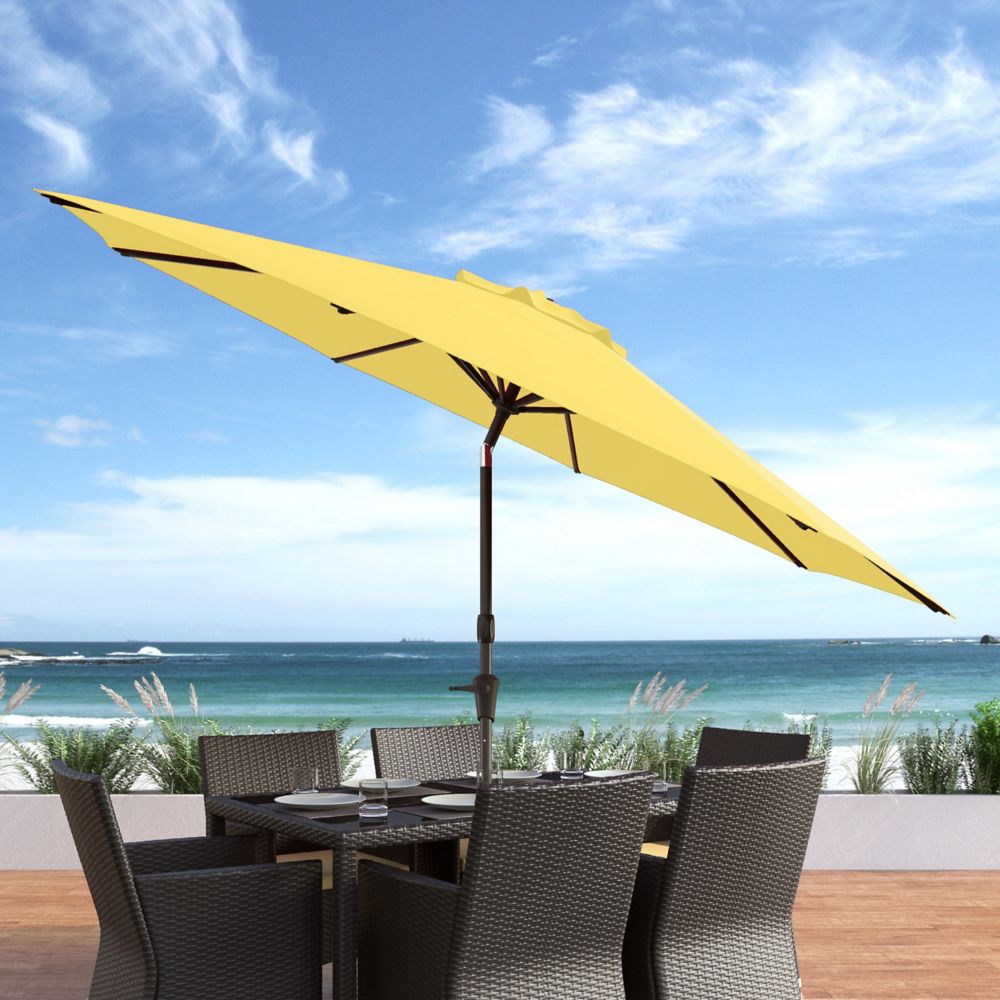 Corliving 10 Ft. UV And Wind Resistant Tilting Yellow Patio Umbrella ...