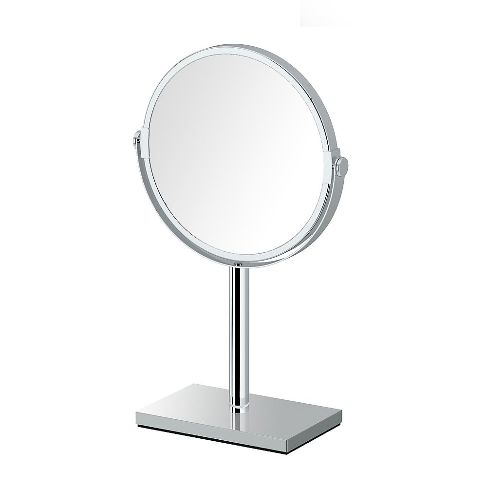 Gatco Modern Rectangle Base Countertop Mirror 12 1/2 inch H Chrome
