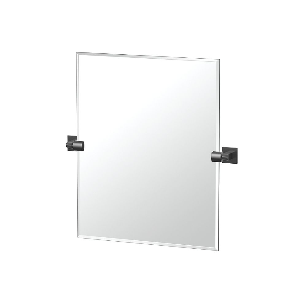 Gatco Elevate 24 inch H Frameless Rectangle Mirror Matte Black The