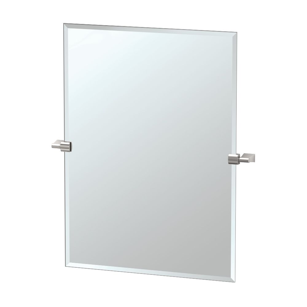 Gatco Bleu 31 1/2 Inch H Frameless Rectangle Mirror Satin Nickel | The ...