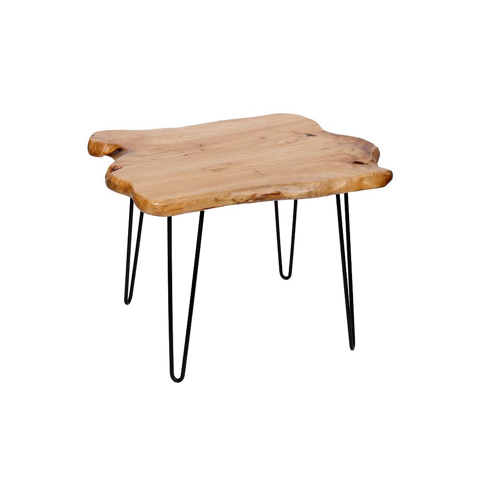 Art Maison Canada III 29 x 21 cèdre, cèdre bois Accent Table avec pieds en métal Home Depot Canada