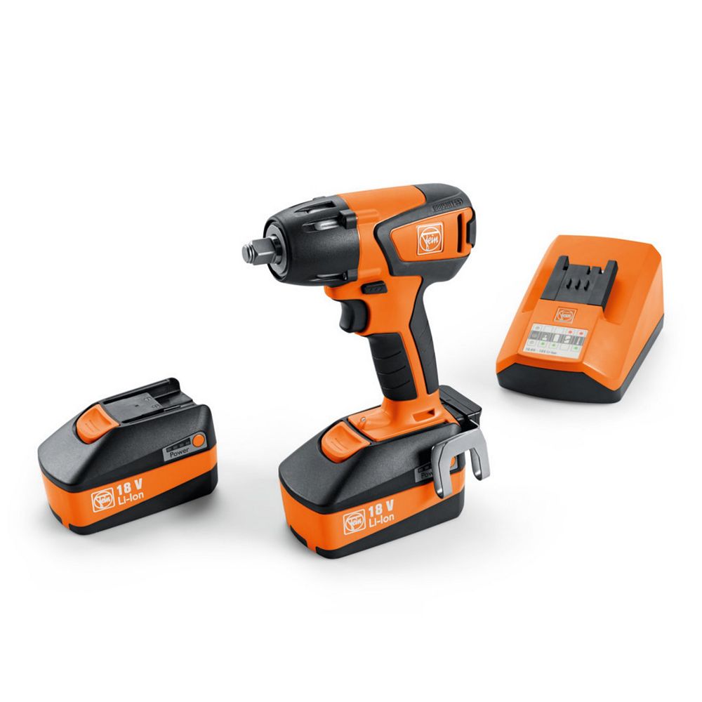 FEIN 18 Volt Cordless 1/2 Inch Impact Wrench Set With 6 Ah Batteries And Charger The Home