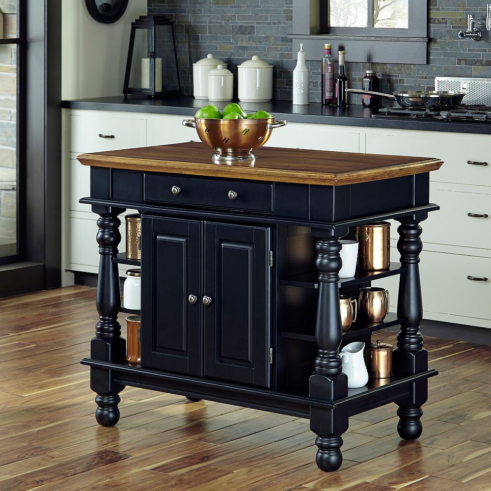 Home Styles Americana Black Kitchen Island The Home Depot Canada