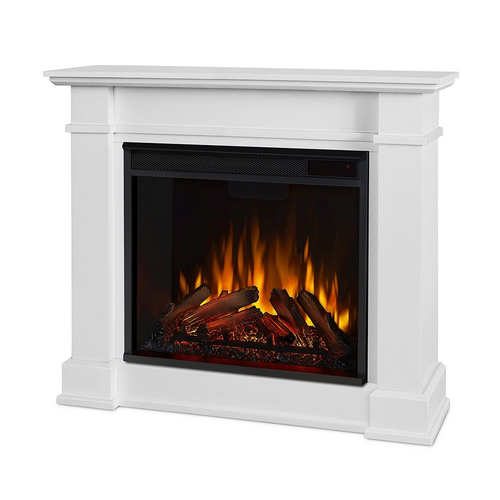 Real Flame Devin 36inch Electric Fireplace in White The Home Depot