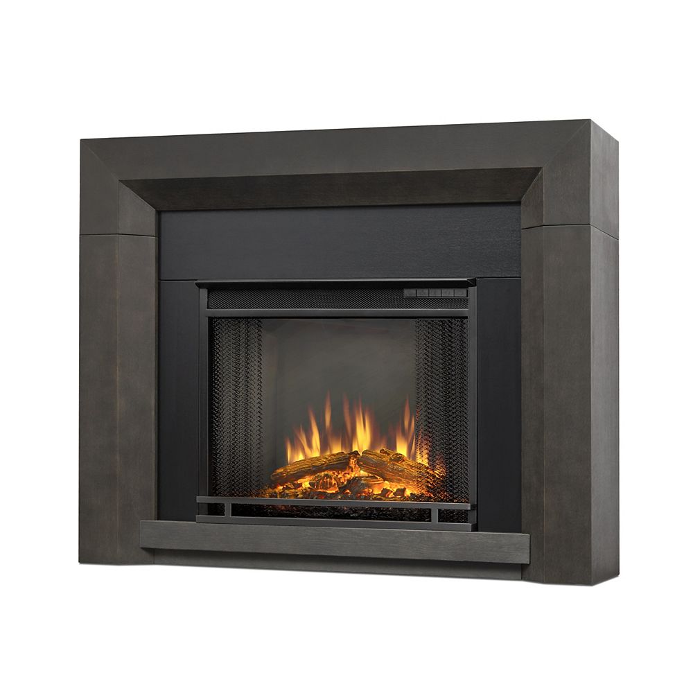 Real Flame Hughes Electric Fireplace Mantel The Home Depot Canada