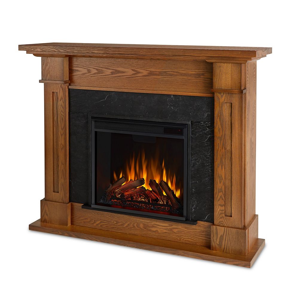 Real Flame Kipling Electric Fireplace In Burnished Oak The Home Depot Canada