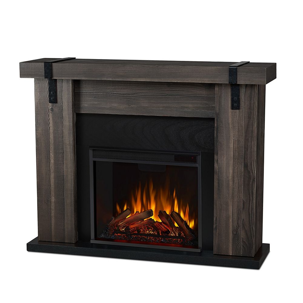 Real Flame Aspen 49 Inch Freestanding Electric Fireplace Tv Stand In Grey Barnwood The Home Depot Canada