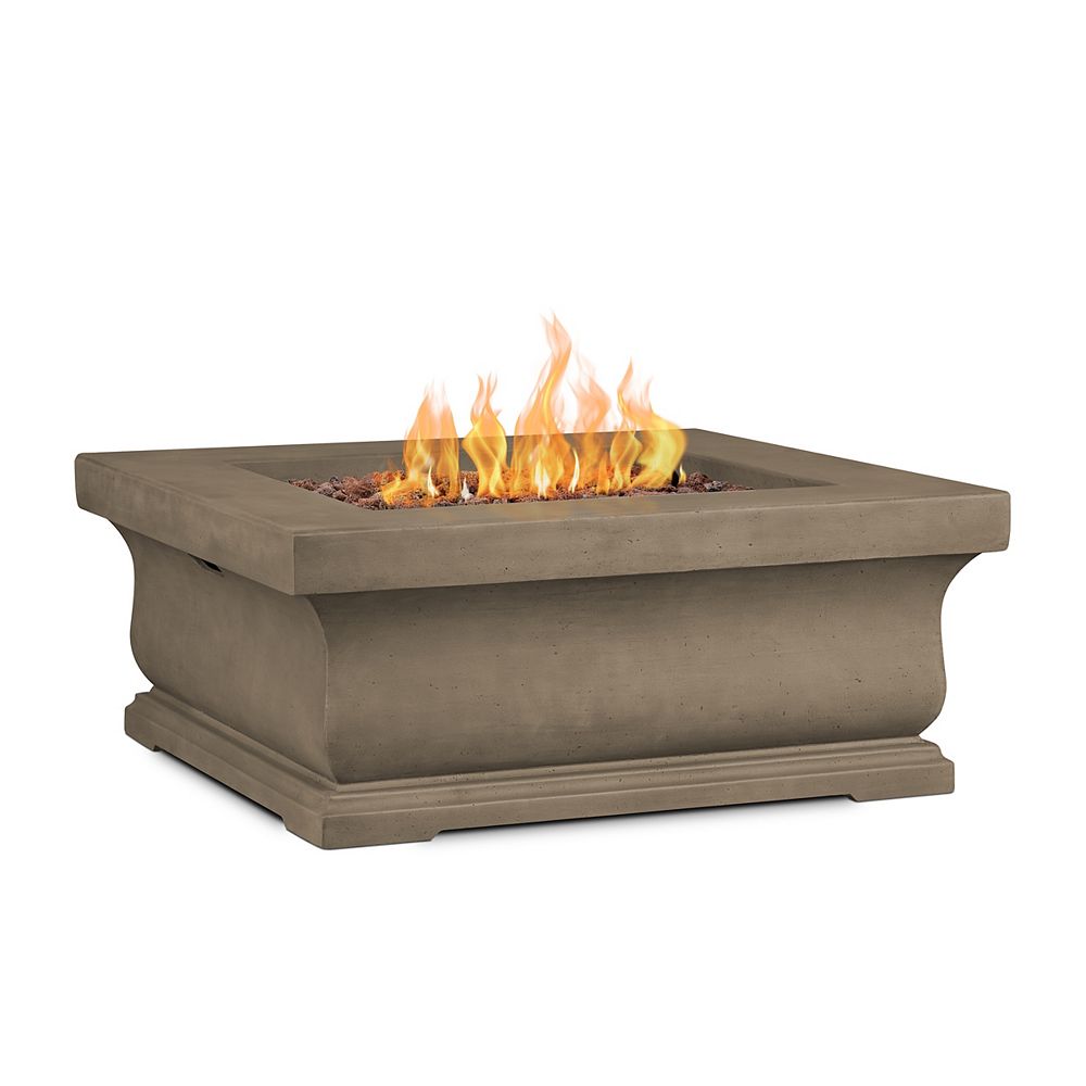 Real Flame Treviso Square Propane Fire Bowl With Natural Gas Conversion Kit The Home Depot Canada