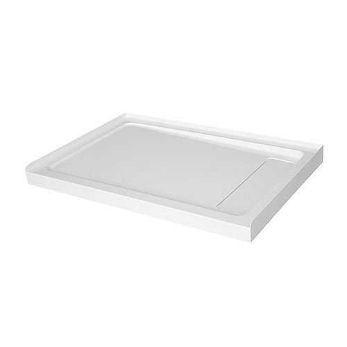 48 inch x 32 inch Acrylic Shower Base with Right Concealed Drain