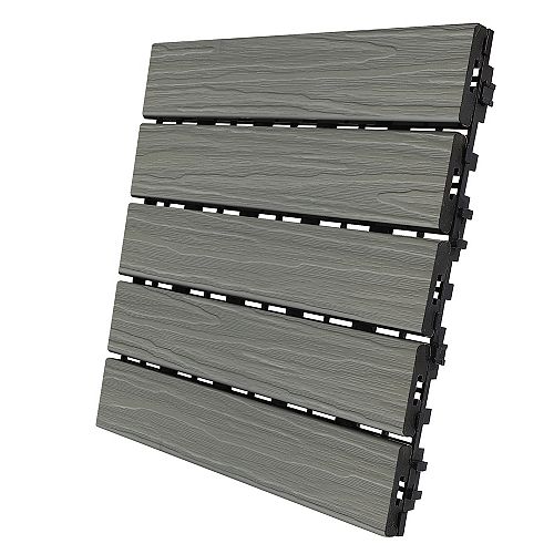 12-inch x 12-inch Deck and Balcony Tile in Grey Oak (6 sq. ft./case)