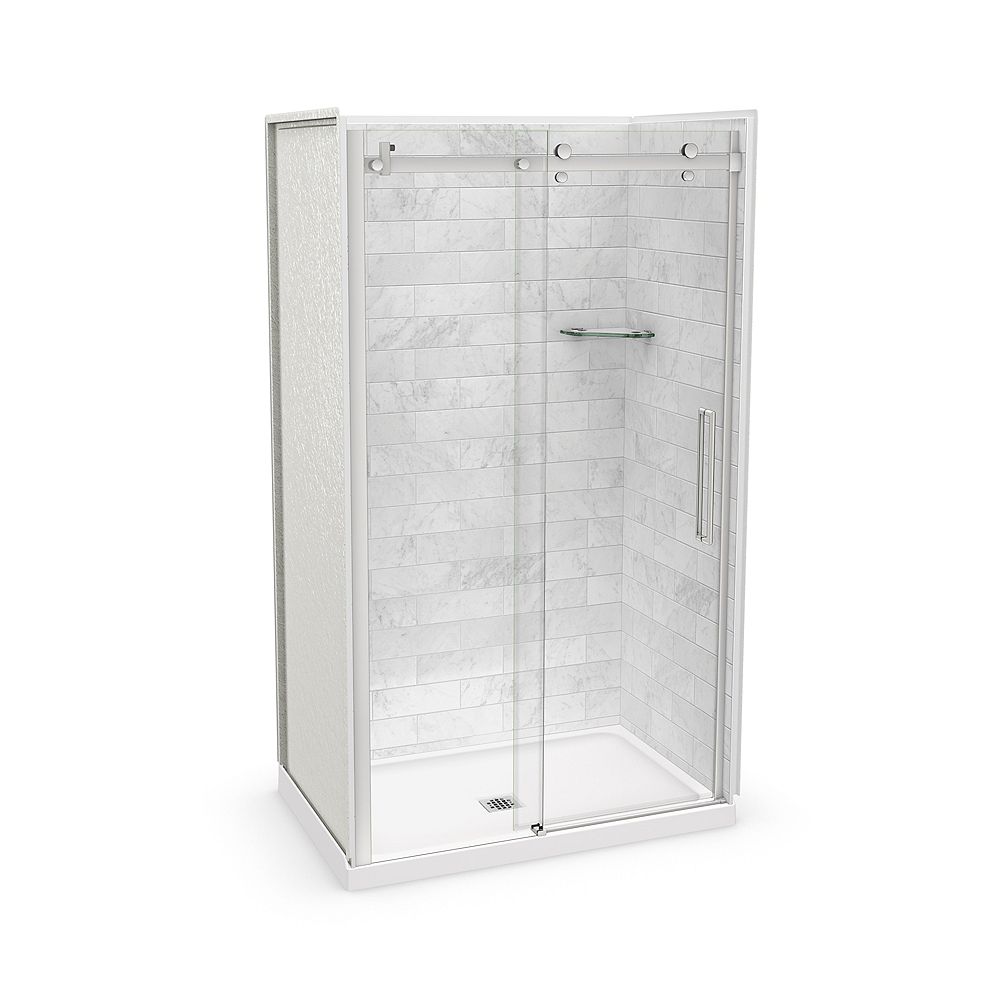 Maax Duel 56 58 1 2w X 70 1 2h Frameless Bypass Shower Door In Chrome With Clear Glass The Home Depot Canada