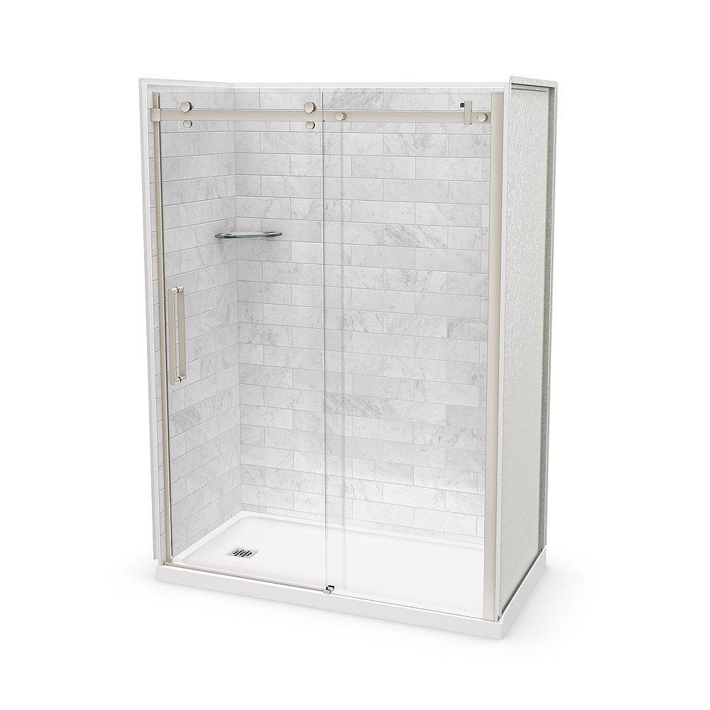 MAAX Utile 60inch x 32inch x 84inch Marble Carrara Alcove Shower Kit