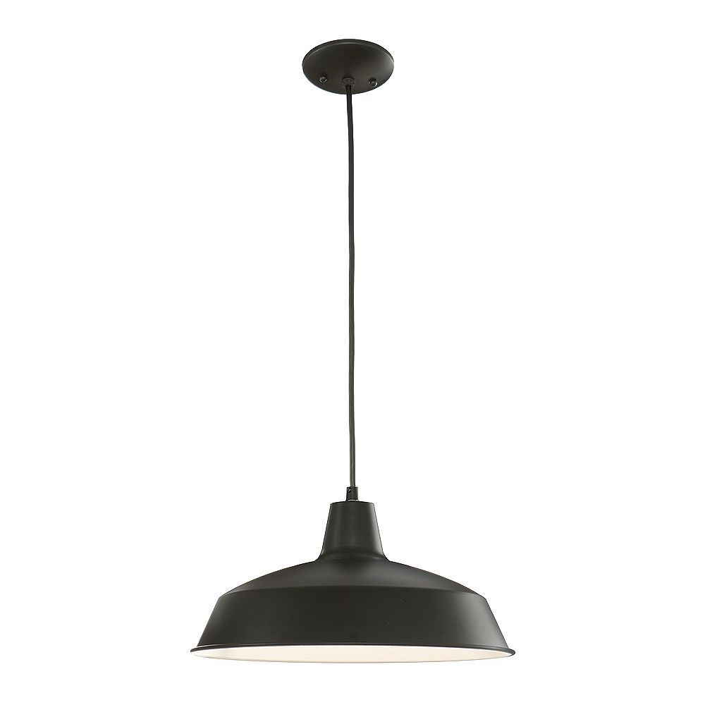 Home Decorators Collection Taite Collection 1Light Pendant Light Fixture in Black The Home